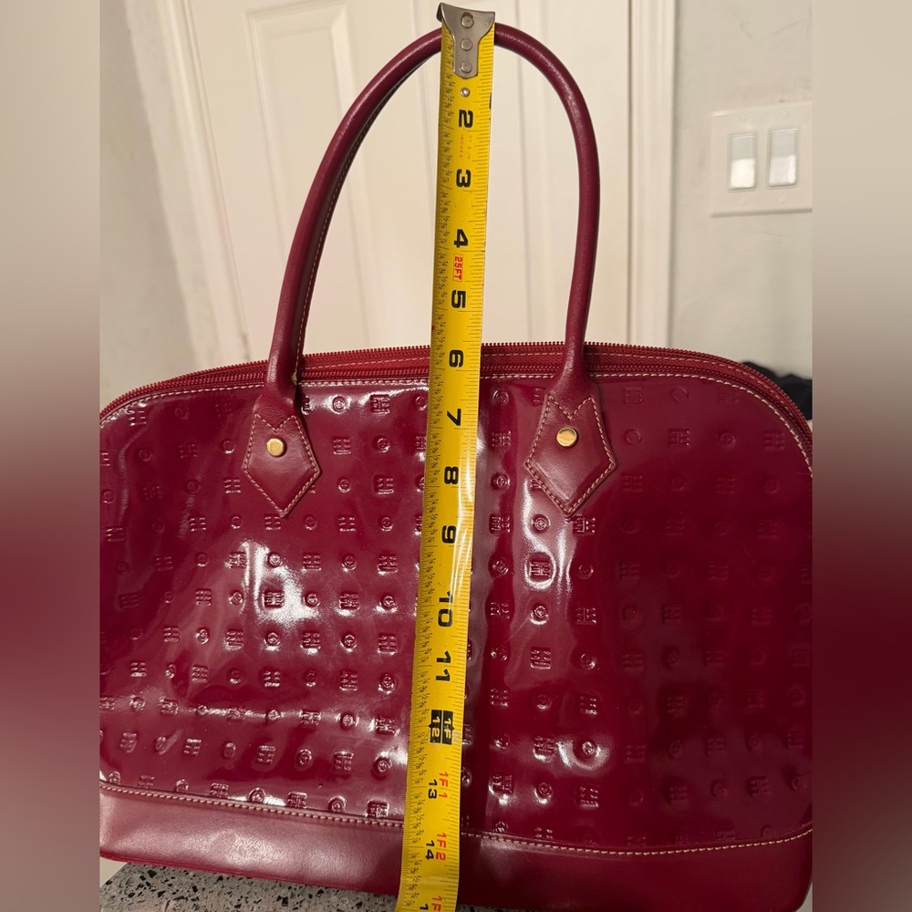 Like New!!! ARCADIA Italian Genuine Patent Leather Elegant Burgundy Handbag - Picture 8 of 8